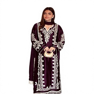 New Designer Party Wear Look Satin Rayon Regular Fit Long <b>Kaftan</b> & Bottom with Dupatta Set Reversible Quick Dry All Seasons - Product Image 1