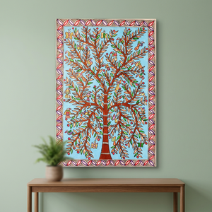 Pintura Madhubani de Bihar en Lienzo 3D Completo, Arte Popular Hecho a Mano, Decoración de Pared de Jharkand 1360 - Product Image 5