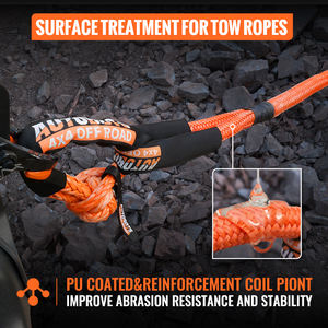 Corde de récupération cinétique robuste 48000 LBS avec sac de transport pour remorquage tout-terrain 4x4, sangle de récupération en nylon double tressé 1x30 pieds - Product Image 5