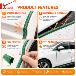 Guarnizione per <span class=keywords><strong>Portiere</strong></span> <span class=keywords><strong>Auto</strong></span> in PVC, Flessibile, Impermeabile, Universale, Multicolore, Misura Personalizzabile - Product Image 3