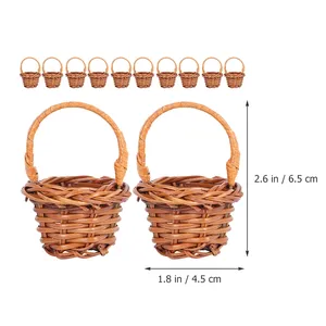 12pcs Set Mini Wooden Woven Eco-Friendly Easter Storage <strong>Baskets</strong> for Dollhouse Easter Candy &amp; Party Favors Decor - Product Image 6