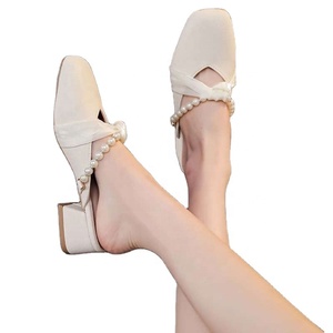 Chaussures compensées à plateforme tendance pour femme, à semelle épaisse, à enfiler, mi-talon, légères, pour le printemps et l'été en extérieur - Product Image 1