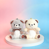 Breloque en peluche ours mignon personnalisée, pendentif de sac dessin animé, porte-clés en peluche, petite poupée en peluche douce