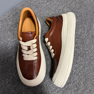 Fall new style genuine leather chubby clown shoes with soft soles versatile and thick <b>heels</b> trendy and popular casual men's shoe - Product Image 3