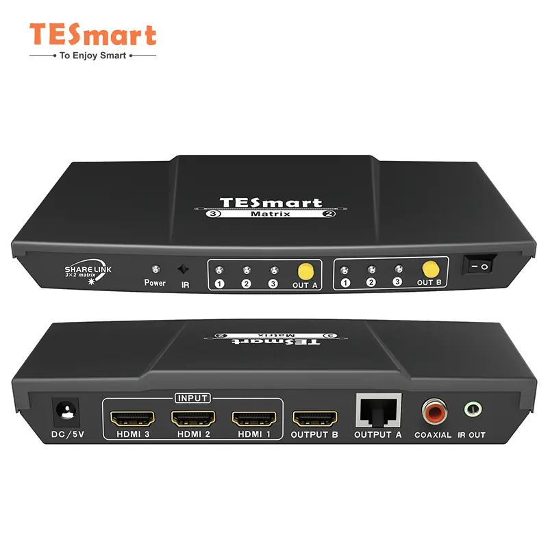 エクステンダー付きTESmartAVマトリックスビデオスイッチャーSmart EDID HDCP 1.3 S/PDIFオーディオ出力1080p4k30hzHDMIマトリックスエクステンダー付き