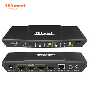 带扩展器的TESmart影音矩阵视频切换器智能EDID HDCP 1.3 S/PDIF音频输出1080p 4k30hz带扩展器的HDMI矩阵