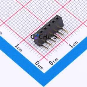 XDM200-1-06-W-4.3-G0 Pin Socket Bent Lead Through Hole,P=2mm Connector 1x6P 2mm Square Hole Right Angle Insert - Product Image 1