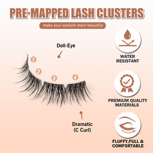 Cils individuels pré-coupés en segments, ultra doux et moelleux, prêts à être expédiés depuis les États-Unis, 10 paquets FH13 - Product Image 5