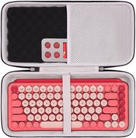 Shockproof Hard Shell Keyboard Carrying Case, Portable Storage Box with Inner Mesh Compartments and Secure Strap