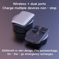 Banque d'alimentation sans fil magnétique miniature 5000 mAh indispensable 2026 - Charge rapide 15 W, portable pour iPhone 16 Pro