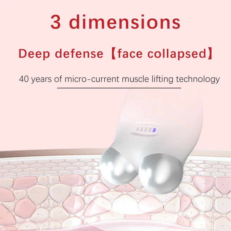 Micro Current Home Use Beauty Equipment EMS Face Lift Roller Microcurrent Facial Toning Device
