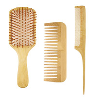 Fournisseur de produits capillaires, ensemble de brosses à cheveux en bambou pour massage du cuir chevelu, ensemble de brosses à cheveux démêlantes écologiques pour femmes