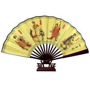 Éventail pliant léger de style chinois 84 mm, en tissu classique pour la danse, avec impression vintage en plastique motif dragon animal, accessoire photo portable - Product Image 6