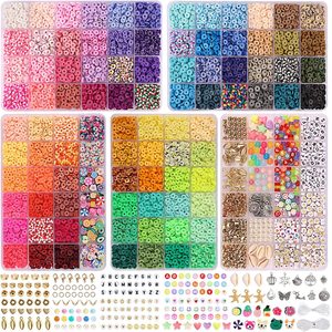 Polymer <b>Clay</b> Bead <b>Set</b> 6mm Round DIY Jewelry Making Accessories Handmade Bracelet Crafting Material - Product Image 4