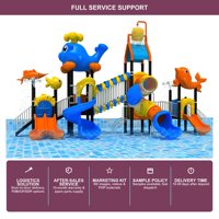 SageDelightRides Parc aquatique commercial extérieur avec toboggans, piscines à tubes et seaux aquatiques pour enfants, en LLDPE et acier, pour lagunes et complexes hôteliers, Fabricant