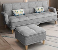 Sofá Cama Individual Plegable de Esquina con Tela de Lino y Almacenamiento, Mecanismo de Sofá Cama, Precio Más Bajo