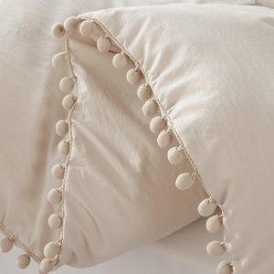 Microfiber <span class=keywords><strong>Comforter</strong></span> Set, 3pcs <span class=keywords><strong>Boho</strong></span> bóng POM rìa thiết kế bộ đồ giường (1 <span class=keywords><strong>Comforter</strong></span>, 2 gối) - Product Image 5