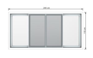 หน้าต่างบานเลื่อน Hoffen Pro uPVC ขนาดใหญ่ 240x110 ซม. กรอบสีขาว พร้อมมุ้งลวด กระจกบานเลื่อน กันน้ำ ผลิตในประเทศไทย - Product Image 5