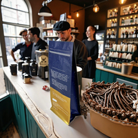 Sachets refermables personnalisés en PLA recyclable, imprimés sur mesure, anti-odeur, pour l'emballage de café et de biscuits (vente en gros)