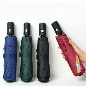 Fournisseur d'usine – Parapluie pliant 3 volets en tissu pongé, entièrement automatique, compact, anti-UV et imperméable, personnalisable et économique pour promotion - Product Image 1