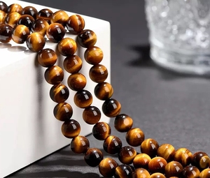 TOAOB 100 Pcs 6mm Natural Tiger Eye Stone Round <strong>Gemstone</strong> Beads for DIY Bracelets Necklaces Jewelry Making <strong>Crafting</strong> - Product Image 2