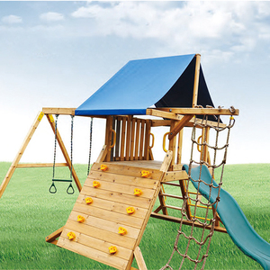 Equipo de entretenimiento al aire libre para niños, juego de columpio de madera, marco de escalada con torre de red, juego de columpio <span class=keywords><strong>Playcenter</strong></span> - Product Image 3
