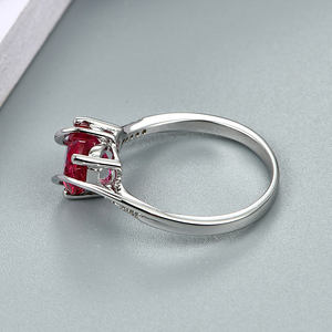 2.25 carati 925 Sterling Silver Red Heart Solitaire Anelli Per Le Donne di Nozze di Fidanzamento Gioielli - Product Image 5