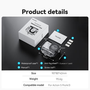 Funda impermeable Telesin para <span class=keywords><strong>DJI</strong></span> <span class=keywords><strong>Osmo</strong></span> <span class=keywords><strong>Action</strong></span> 5 4 3, CÁMARA DE ACCIÓN DE Material de alta calidad, <span class=keywords><strong>carcasa</strong></span> de buceo de 45m - Product Image 6
