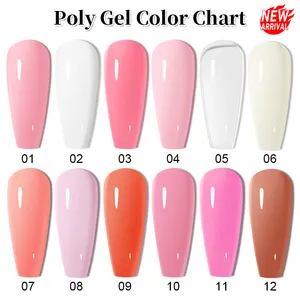 Kit d'extension de gel poly acrylique pour ongles, 120 couleurs, logo personnalisé OEM, marque privée, poly gel acrylique solide pour ongles