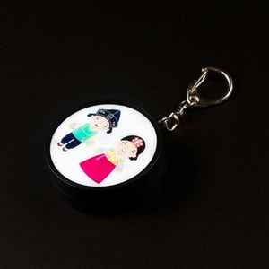 Mini Plastic LED Keychain Personalized Flashing Key Ring-Customizable Promotional Gift for Carabiners & Keychains