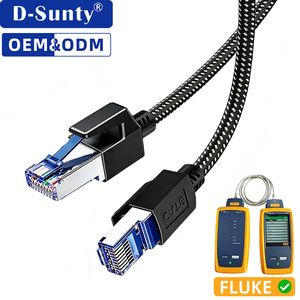 Câble Ethernet tressé Cat8 OEM ODM SFTP RJ45 40 Gbit/s 2000 MHz Haute Vitesse Câble Réseau Rond Fabricant - Product Image 1
