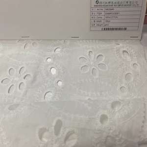 女性のドレスのための織物布白刺繍アイレット刺繍織り綿<span class=keywords><strong>100</strong></span>% 生地メーカー - Product Image 2