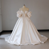 MZD010036 Robe de mariée à volants et fleurs, col cœur, taille basque, coupe princesse pour la mariée