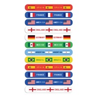 Set de 12 Pulseras de Bandera para Fiestas de Cumpleaños, Recuerdos para Bolsas de Regalo
