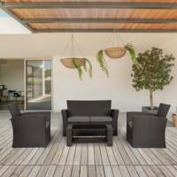 Fauteuils de balcon en osier Mobilier imperméable simple et moderne Siège d'amour de jardin Ensemble de conversation de patio Ensemble de bistro en rotin pour l'extérieur