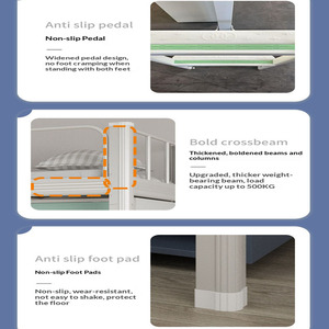 <span class=keywords><strong>Lit</strong></span> superposé multifonctionnel en fer avec table inférieure intégrée pour adultes, étudiants, dortoirs scolaires et personnel - Product Image 4
