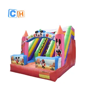 CH cue animal tema al aire libre inflable gorila Castillo tobogán combinado, casa de rebote inflable comercial tobogán seco para niños