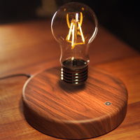 Lampe de table en bois à lévitation magnétique flottante avec ampoule, chargeur sans fil inductif créatif nordique, commande tactile, pour chambre à coucher