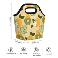 Tas Makan Siang Anti Bocor Berinsulasi Custom Print 5L Bahan Polyester 600D Tahan Air dengan Ritsleting, Cocok untuk Kantor, Perjalanan, Piknik, Unisex