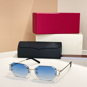 Lunettes de soleil carrées sans monture en bois style hip-hop UV400 pour homme, bijoux tendance rappeur plage, nouveauté 2025 - Product Image 6