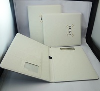Portafolios de Cuero PU Personalizado de Doble Cara, Carpeta con Clip A4, Bloc de Escritura de Oficina, Portapapeles con Bolsillo de Almacenamiento