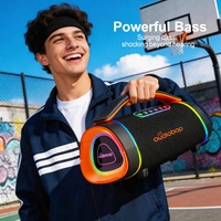 Altavoz Portátil de Alta Potencia de 50w con Woofer, USB y AUX, Luces LED RGB, Bluetooth 5.4, Sonido de Alta Fidelidad para Reuniones al Aire Libre