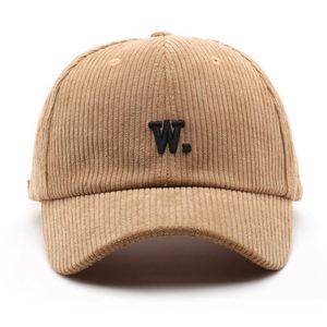 Oem Custom Letters Embroidered Solid Color Adjustable Corduroy Baseball Cap Curved Brim Gorras 3D Raised Embroidery Logo <b>Dad</b> <b>Hat</b> - Product Image 3