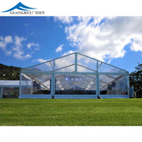 Grand pavillon transparent d'événement de chapiteau de luxe de tente de noce de verre transparent pour la cérémonie extérieure de réception de banquet