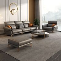 Meilleure vente couche supérieure canapé en cuir de vachette canapé de salon simple canapé en cuir nordique moderne petite maison 3 places ensemble de canapé en latex