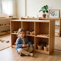 Meuble de rangement en bois moderne Montessori pour garderie, crèche, école maternelle, classe, organisateur de jouets et de livres pour enfants, éco-responsable, pour salon