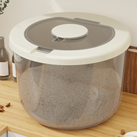 Conteneur de stockage de riz rond peu encombrant en plastique PP, hermétique, pour la cuisine et l'organisation domestique, distributeur de riz