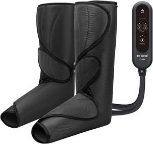 Masseur de jambes et de pieds à compression d'air, amélioration de la circulation, soulagement des douleurs musculaires, intensité réglable, design confortable, alimentation USB - Product Image 1