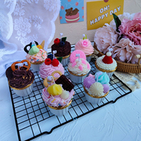 Bougies commande à gâteaux parfumées en cire de soja, joli modèle, fait à la main, cadeau, Dessert, 10 pièces