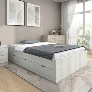 Hot Selling Modern 2253 <b>Single</b> Wooden <b>Bed</b> Frame Panel Design Customized Color Bedroom Furniture for Hotel RNB Hospital Use - Product Image 2